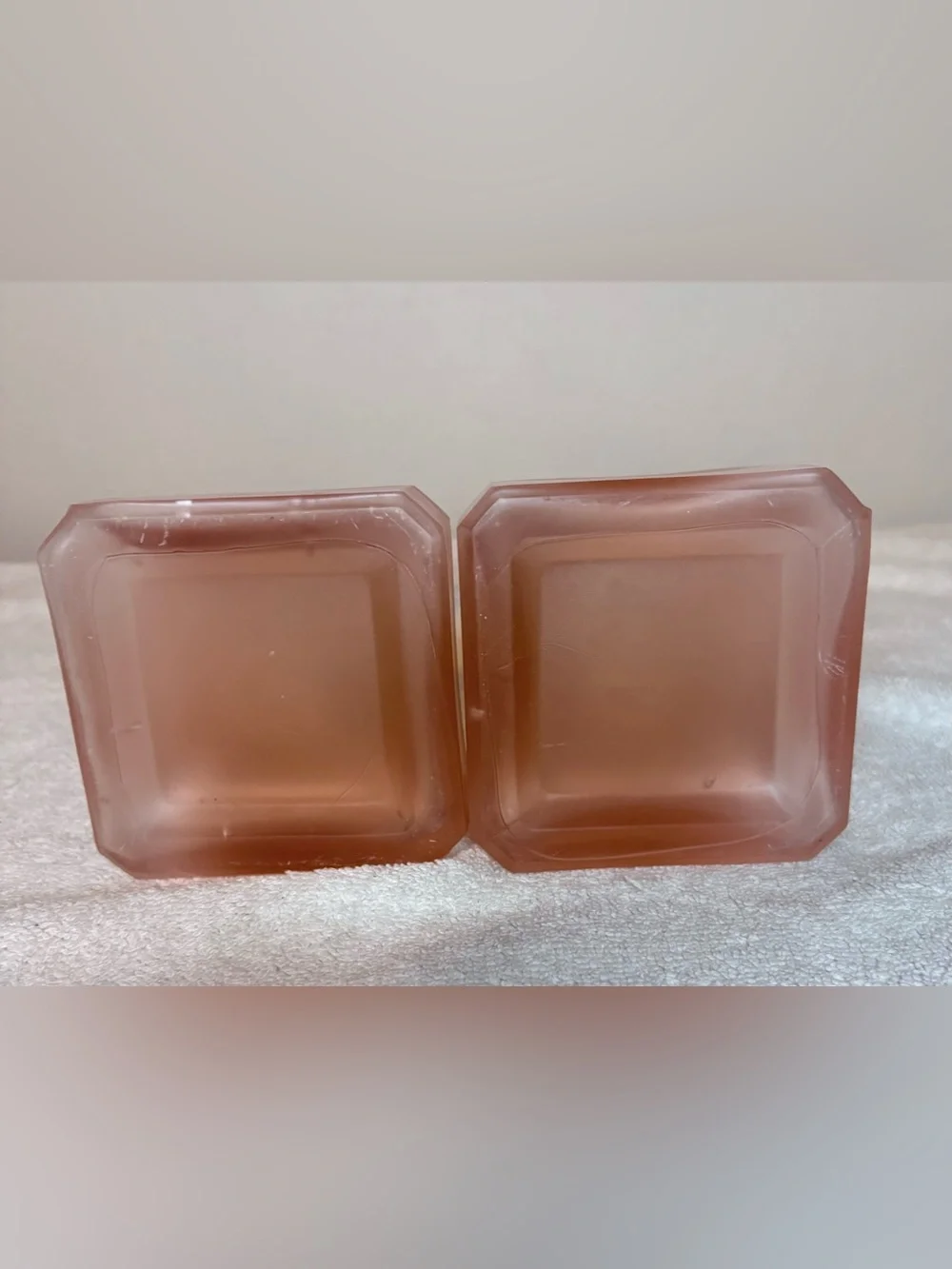 Vintage TAITÙ Italy TTC1 Pink Frosted Glass Candlesticks Pair